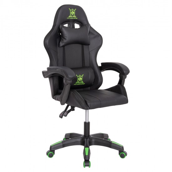 ΠΟΛΥΘΡΟΝΑ GAMING DARREN HM1203.03 ΜΑΥΡΟ-ΠΡΑΣΙΝΟ PVC 58.5x100x120Υεκ.