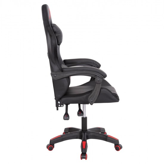 ΠΟΛΥΘΡΟΝΑ GAMING DARREN HM1203.01 ΜΑΥΡΟ-ΚΟΚΚΙΝΟ PVC 58.5x100x120Υεκ.