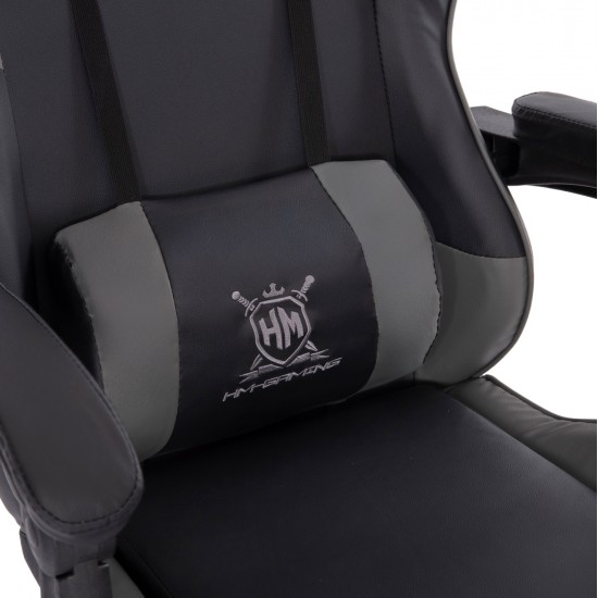 ΠΟΛΥΘΡΟΝΑ GAMING DARREN HM1203.10 ΜΑΥΡΟ-ΓΚΡΙ PVC 60x60x120Υεκ.