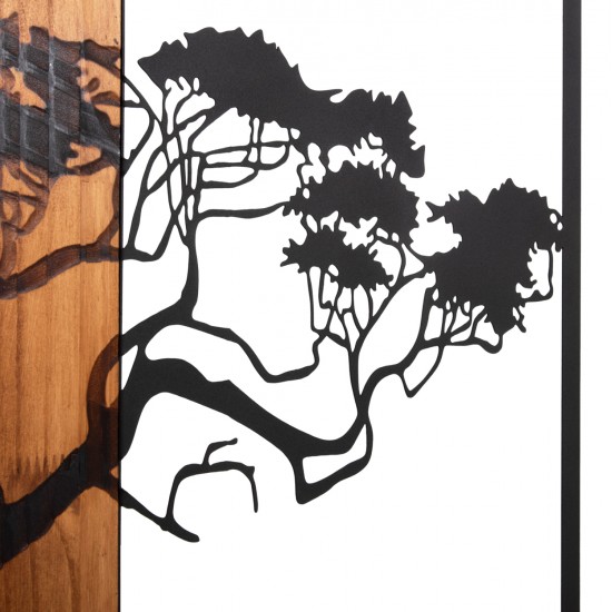 ΔΙΑΚΟΣΜΗΤΙΚΟ ΤΟΙΧΟΥ ΔΕΝΤΡΟ ΣΕ ΚΟΡΝΙΖΑ HM4650-ΦΥΛΛΑ ΜΕΤΑΛΛΟΥ-ΞΥΛΟ 90x3(βάθος)x58Υεκ.