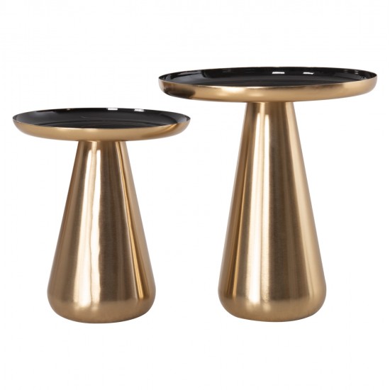 ΤΡΑΠΕΖΙA ΣΑΛΟΝΙΟΥ 2ΤΜΧ OLUF HM9921 ΜΕΤΑΛΛΟ ΕΜΑΓΙΕ-GLOSSY ΧΡΥΣΟ & ΜΑΥΡΟ Φ50 & Φ41