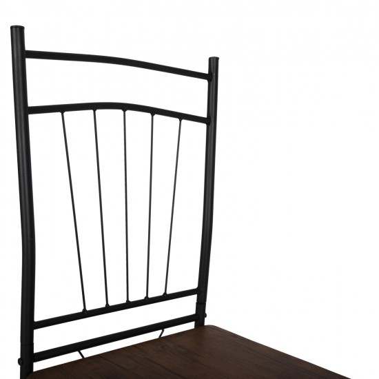 ΣΕΤ ΤΡΑΠΕΖΑΡΙΑΣ 5ΤΜΧ PEARY HM9416.11 ΜΕΤΑΛΛΟ ΜΑΥΡΟ-MDF ΚΑΡΥΔΙ 110x60x74Yεκ.