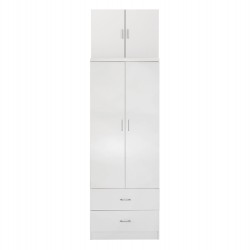 ΝΤΟΥΛΑΠΑ REINA HM21061.05 2ΦΥΛΛΗ ΜΕ ΠΑΤΑΡΙ & 2 ΣΥΡΤΑΡΙΑ-ΜΕΛΑΜΙΝΗ ΛΕΥΚΗ 80x42x241Υεκ