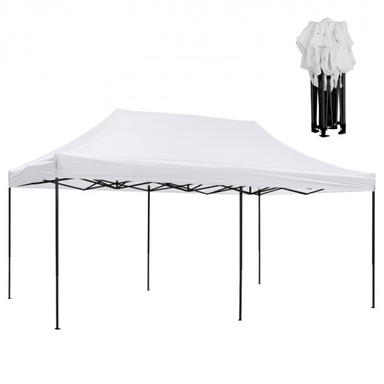 ΚΙΟΣΚΙ/GAZEBO MATTHEW HM6312 ΠΤΥΣΣΟΜΕΝΟ-ΣΚΕΛΕΤΟΣ ΜΕΤΑΛ.ΜΑΥΡΟΣ-ΛΕΥΚΟ ΥΦΑΣΜΑ 3x6x3,10Yμ