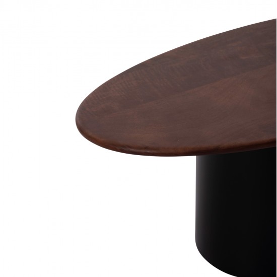 ΤΡΑΠΕΖΙA ΣΑΛΟΝΙΟΥ 3ΤΜΧ PEBBLES HM18004 MANGO TOP-ΜΕΤΑΛΛΙΚΕΣ ΜΑΥΡΕΣ ΒΑΣΕΙΣ