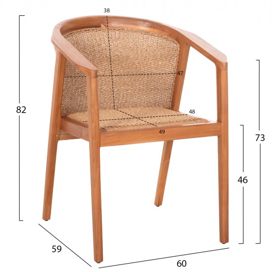 ΣΕΤ ΤΡΑΠΕΖΑΡΙΑΣ 5ΤΜΧ RENLY HM21078.02 ΟΡΘΟΓΩΝΙΟ ΤΡΑΠΕΖΙ & 4 ΚΑΡΕΚΛΕΣ