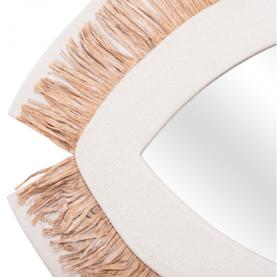 ΚΑΘΡΕΠΤΗΣ ΤΟΙΧΟΥ ΣΕΙΡΑ SANTORINI HM4529 MDF ΥΠΟΛΕΥΚΟ-ΔΙΑΚΟΣΜΗΣΗ ΣΕ ΜΠΕΖ 81x1,8x54Υεκ.