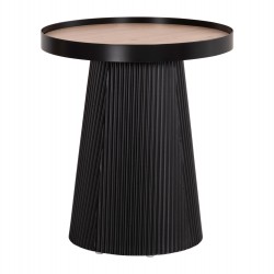 ΤΡΑΠΕΖΑΚΙ ΒΟΗΘΗΤΙΚΟ DENTON HM18023.01 MDF TOP ΦΥΣΙΚΟ ΞΥΛΟΥ-ΒΑΣΗ ΜΑΥΡΗ Φ45x51,5Υεκ.