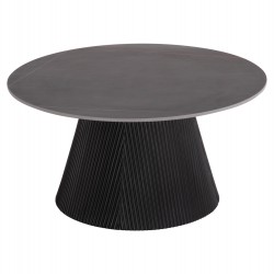 ΤΡΑΠΕΖΙ ΣΑΛΟΝΙΟΥ DUNCAN HM18022.01 ΚΕΡΑΜΙΚΟ TOP-MDF ΒΑΣΗ-ΜΑΥΡΟ Φ80x41Υεκ.