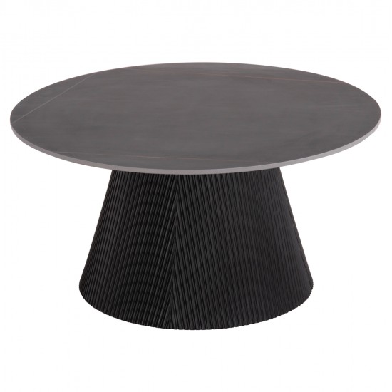 ΤΡΑΠΕΖΙ ΣΑΛΟΝΙΟΥ DUNCAN HM18022.01 ΚΕΡΑΜΙΚΟ TOP-MDF ΒΑΣΗ-ΜΑΥΡΟ Φ80x41Υεκ.