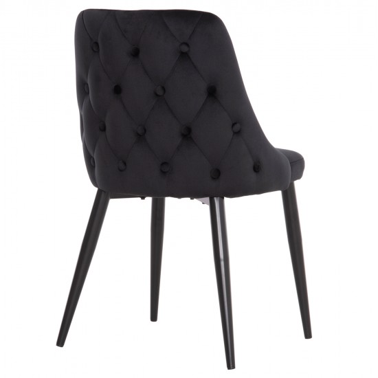 ΚΑΡΕΚΛΑ SERENITY HM8527.14 ΒΕΛΟΥΔΟ ΜΑΥΡΟ ΜΕ ΜΑΥΡΑ ΜΕΤΑΛΛΙΚΑ ΠΟΔΙΑ 51x54x83,5Υεκ.