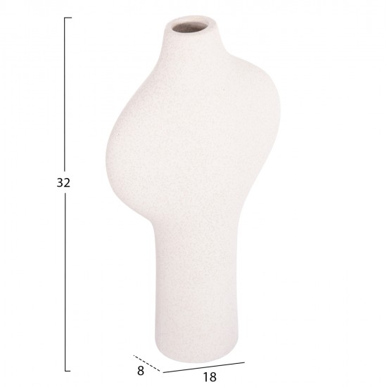 ΕΠΙΤΡΑΠΕΖΙΟ ΚΕΡΑΜΙΚΟ ΔΙΑΚΟΣΜΗΤΙΚΟ ARKEN HM4621.01 ΚΡΥΣΤΑΛΛ.ΥΠΟΛΕΥΚΟ 18x8x32Υ εκ .