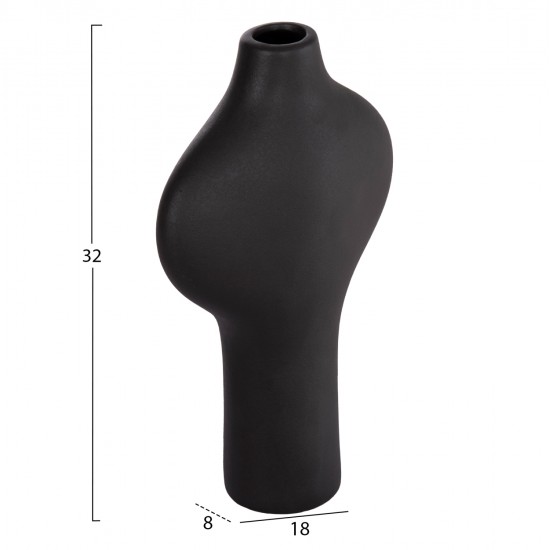 ΕΠΙΤΡΑΠΕΖΙΟ ΚΕΡΑΜΙΚΟ ΔΙΑΚΟΣΜΗΤΙΚΟ ΣΕΙΡΑ ARKEN HM4621.02 ΜΑΥΡΟ ΜΑΤ 18,5x8,5x32Υεκ