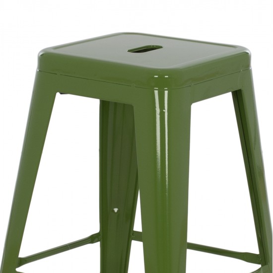 ΣΚΑΜΠΟ ΜΕΣΑΙΟΥ ΥΨΟΥΣ ΜΕΤΑΛΛΙΚΟ MELITA-PRO HM8573.53 ΣΕ LIGHT OLIVE GREEN 43x43x67Υεκ.
