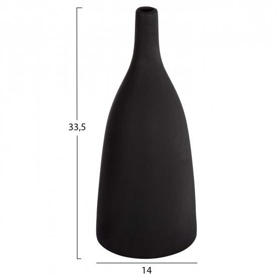 ΕΠΙΤΡΑΠΕΖΙΟ ΚΕΡΑΜΙΚΟ ΔΙΑΚΟΣΜΗΤΙΚΟ GALAD HM4635.02 ΜΑΥΡΟ ΜΑΤ Φ14x33,5Υεκ