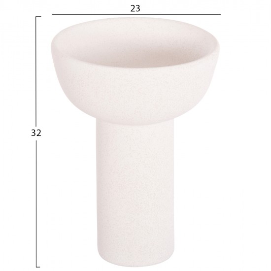 ΕΠΙΤΡΑΠΕΖΙΟ ΚΕΡΑΜΙΚΟ ΔΙΑΚΟΣΜΗΤΙΚΟ ELENDIL HM4602.01 ΥΠΟΛΕΥΚΟ ΚΡΥΣΤΑΛΛΙΚΟ Φ23x32Υ εκ.