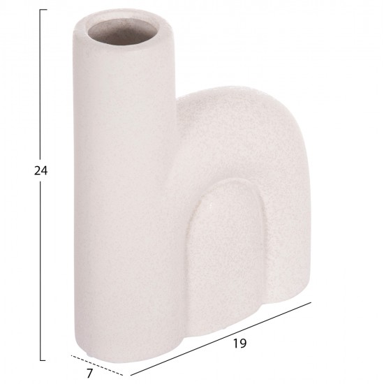 ΕΠΙΤΡΑΠΕΖΙΟ ΚΕΡΑΜΙΚΟ ΔΙΑΚΟΣΜΗΤΙΚΟ ARCON HM4640.01 ΚΡΥΣΤΑΛΛΙΚΟ ΥΠΟΛΕΥΚΟ 19x7x24Υ εκ.