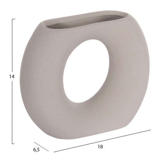 ΕΠΙΤΡΑΠΕΖΙΟ ΚΕΡΑΜΙΚΟ ΔΙΑΚΟΣΜΗΤΙΚΟ ELLIPTO HM4646.03 ΓΚΡΙ ΜΑΤ 18x6,5x14Υεκ