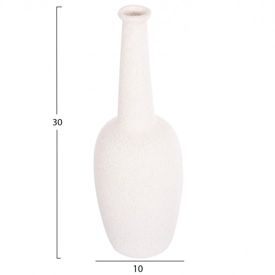 ΕΠΙΤΡΑΠΕΖΙΟ ΚΕΡΑΜΙΚΟ ΔΙΑΚΟΣΜΗΤΙΚΟ ELENDIL HM4592.01 ΥΠΟΛΕΥΚΟ ΚΡΥΣΤΑΛΛΙΚΟ Φ10x30Υ εκ