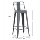 ΣΚΑΜΠΟ BAR ME ΠΛΑΤΗ ΜΕΤΑΛΛΙΚΟ MELITA-PRO HM8643.50 ΓΚΡΙ 42x42x100Υεκ.