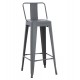 ΣΚΑΜΠΟ BAR ME ΠΛΑΤΗ ΜΕΤΑΛΛΙΚΟ MELITA-PRO HM8643.50 ΓΚΡΙ 42x42x100Υεκ.