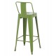 ΣΚΑΜΠΟ BAR ME ΠΛΑΤΗ ΜΕΤΑΛΛΙΚΟ MELITA-PRO HM8643.53 LIGHT OLIVE GREEN 42x42x100Υεκ.