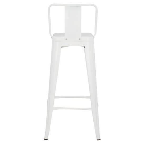 ΣΚΑΜΠΟ BAR ME ΠΛΑΤΗ ΜΕΤΑΛΛΙΚΟ MELITA-PRO HM8643.41 ΛΕΥΚΟ ΜΑΤ 42x42x100Υεκ.