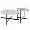 ΣΕΤ 2ΤΜΧ ΤΡΑΠΕΖΙΑ ΣΑΛΟΝΙΟΥ RONDA HM21089.04 MDF ΛΕΥΚΟ ΜΑΡΜΑΡΟ Φ80εκ & Φ50εκ