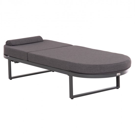 ΕΠΑΓΓΕΛΜATIKH ΞΑΠΛΩΣΤΡΑ MALLOW HM10715.03 ΣΚΟΥΡΟ ΓΚΡΙ ΑΛΟΥΜΙΝΙΟ & ΜΑΞΙΛΑΡΙ 198x71x103Υεκ