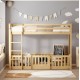 ΠΑΙΔΙΚΗ ΚΟΥΚΕΤΑ τ.MONTESSORI ΜΕ ΠΑΡΚΑΚΙ PLAYKID HM703.01 ΞΥΛΟ ΠΕΥΚΟΥ ΦΥΣΙΚΟ ΓΙΑ 190x90εκ