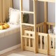 ΠΑΙΔΙΚΗ ΚΟΥΚΕΤΑ τ.MONTESSORI ΜΕ ΠΑΡΚΑΚΙ PLAYKID HM703.01 ΞΥΛΟ ΠΕΥΚΟΥ ΦΥΣΙΚΟ ΓΙΑ 190x90εκ