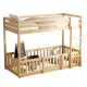 ΠΑΙΔΙΚΗ ΚΟΥΚΕΤΑ τ.MONTESSORI ΜΕ ΠΑΡΚΑΚΙ PLAYKID HM703.01 ΞΥΛΟ ΠΕΥΚΟΥ ΦΥΣΙΚΟ ΓΙΑ 190x90εκ