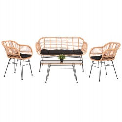 ΣΕΤ ΣΑΛΟΝΙ ΕΞΩΤΕΡΙΚΟΥ ΧΩΡΟΥ 4ΤΜΧ ALLEGRA HM21052 WICKER-ΜΕΤΑΛΛΟ