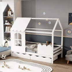 ΠΑΙΔΙΚΟ ΚΡΕΒΑΤΙ τ.MONTESSORI ΜΕ ΣΥΡΤΑΡΙΑ DOMER HM710.03 ΞΥΛΟ ΠΕΥΚΟΥ ΛΕΥΚΟ-ΣΤΡΩΜΑ 90x190εκ