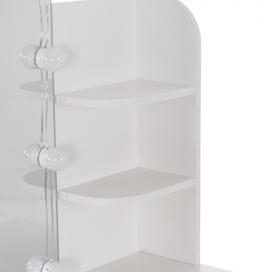 ΤΟΥΑΛΕΤΑ ΜΕ ΦΩΤΙΣΜΟ LED-ΡΑΦΙΑ-ΣΥΡΤΑΡΙΑ LAURYN HM2502.03 ΛΕΥΚΟ 108x40x140Υεκ