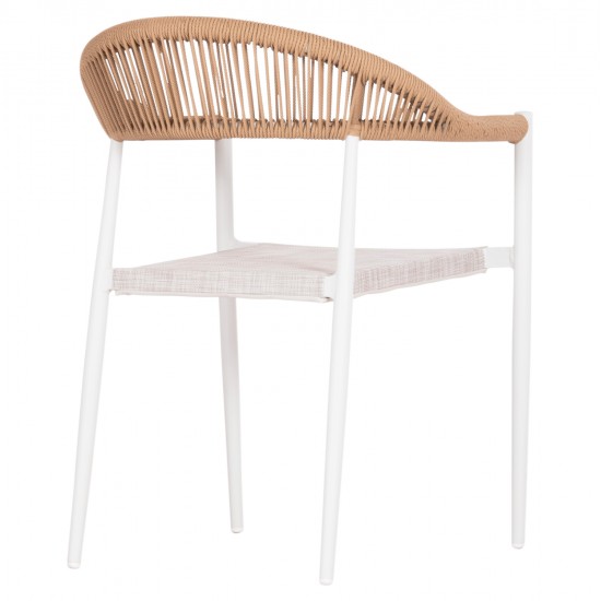 ΠΟΛΥΘΡΟΝΑ BERG HM6284.01 ΑΛΟΥΜΙΝΙΟ & TEXTILENE ΛΕΥΚΟ--P.E.TWISTED RATTAN 55x56x79Υεκ