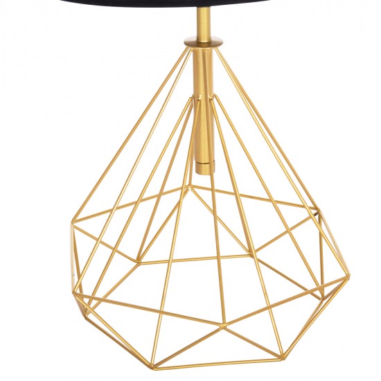 ΕΠΙΤΡΑΠΕΖΙΟ ΦΩΤΙΣΤΙΚΟ GEILO HM7416.12 ΧΡΥΣΟ ΜΕΤΑΛΛΙΚΟ--ΜΑΥΡΟ PVC ΚΑΠΕΛΟ Φ25x48,5Υεκ.