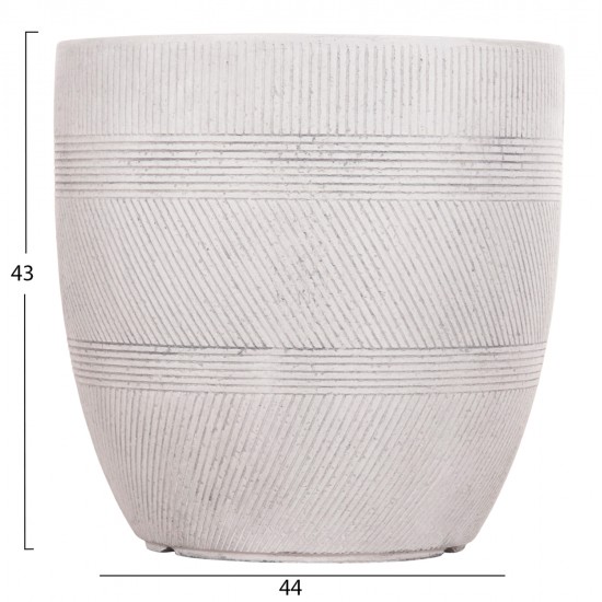 ΣΕΤ 4ΤΜΧ ΓΛΑΣΤΡΕΣ ΣΤΡΟΓΓΥΛΕΣ ΣΕΙΡΑ GARDENER HM4719 FIBERCLAY-ΧΡΩΜΑ CEMENT Φ44x43Υεκ