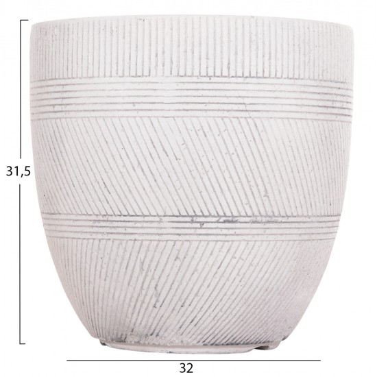 ΣΕΤ 4ΤΜΧ ΓΛΑΣΤΡΕΣ ΣΤΡΟΓΓΥΛΕΣ ΣΕΙΡΑ GARDENER HM4719 FIBERCLAY-ΧΡΩΜΑ CEMENT Φ44x43Υεκ