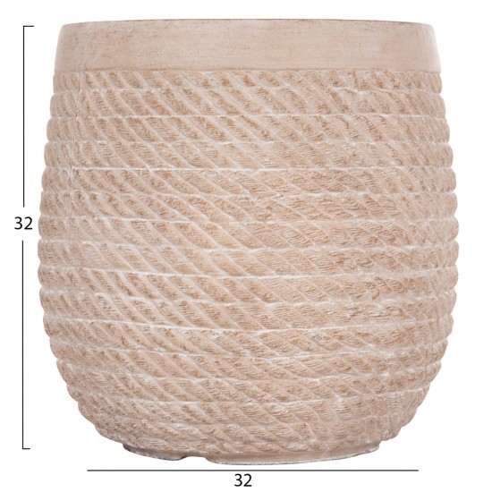 ΣΕΤ 4ΤΜΧ ΓΛΑΣΤΡΕΣ ΣΤΡΟΓΓΥΛΕΣ GARDENER HM4722 FIBERCLAY--IVORY CEMENT Φ54x54Υεκ