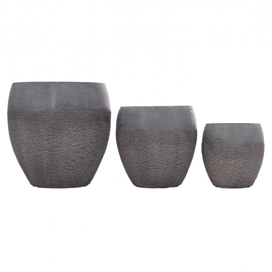 ΣΕΤ 3ΤΜΧ ΓΛΑΣΤΡΕΣ ΣΕΙΡΑ GARDENER HM4725 FIBERCLAY-ΣΕ ΣΚΟΥΡΟ CEMENT ΧΡΩΜΑ Φ55x54Υεκ