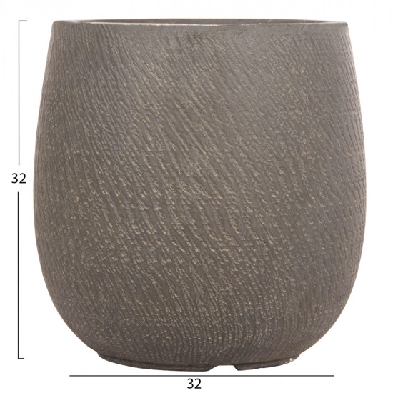 ΣΕΤ 4ΤΜΧ ΓΛΑΣΤΡΕΣ ΣΤΡΟΓΓΥΛΕΣ GARDENER HM4726 FIBERCLAY ΓΚΡΙΖΟΠΡΑΣΙΝΟ Φ52x55Υεκ