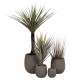 ΣΕΤ 4ΤΜΧ ΓΛΑΣΤΡΕΣ ΣΤΡΟΓΓΥΛΕΣ GARDENER HM4726 FIBERCLAY ΓΚΡΙΖΟΠΡΑΣΙΝΟ Φ52x55Υεκ