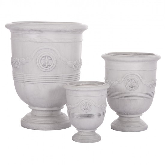 ΣΕΤ 3ΤΜΧ ΓΛΑΣΤΡΕΣ ΜΕ ΑΝΑΓΛΥΦΟ GARDENER HM4729 FIBERCLAY-ΣΕ ΥΠΟΛΕΥΚΟ Φ58x72.5Υεκ