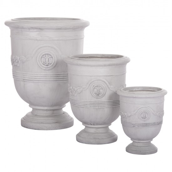 ΣΕΤ 3ΤΜΧ ΓΛΑΣΤΡΕΣ ΜΕ ΑΝΑΓΛΥΦΟ GARDENER HM4729 FIBERCLAY-ΣΕ ΥΠΟΛΕΥΚΟ Φ58x72.5Υεκ