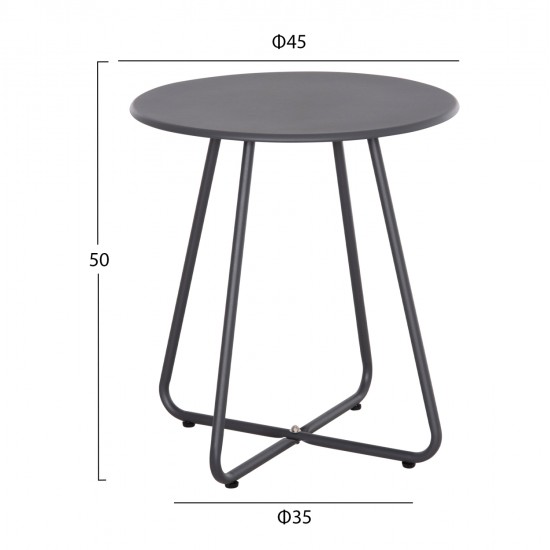 ΣΕΤ LOUNGE 3TMX ΕΞ.ΧΩΡΟΥ OREGO HM21107.01 ΑΛΟΥΜΙΝΙΟ & ΜΕΤΑΛΛΟ ΣΕ ΣΚΟΥΡΟ ΓΚΡΙ