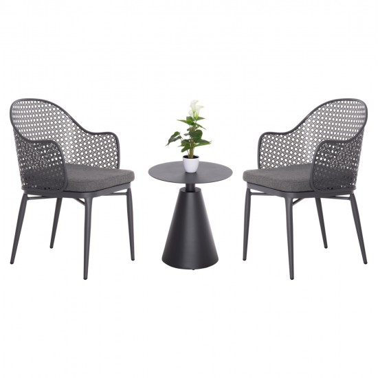 ΣΕΤ LOUNGE 3TMX ΕΞ.ΧΩΡΟΥ OREGO HM21106.01 ΑΛΟΥΜΙΝΙΟ ΣΕ ΣΚΟΥΡΟ ΓΚΡΙ