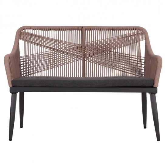 ΚΑΝΑΠΕΣ 2ΘΕΣΙΟΣ MYRTIA HM5550.12 AΛΟΥΜΙΝΙΟ ΑΝΘΡΑΚΙ--ΜΠΕΖ TESLIN ΣΧΟΙΝΙ 123x61x90Υεκ.