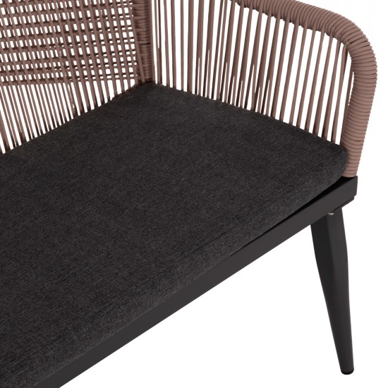 ΚΑΝΑΠΕΣ 2ΘΕΣΙΟΣ MYRTIA HM5550.12 AΛΟΥΜΙΝΙΟ ΑΝΘΡΑΚΙ--ΜΠΕΖ TESLIN ΣΧΟΙΝΙ 123x61x90Υεκ.