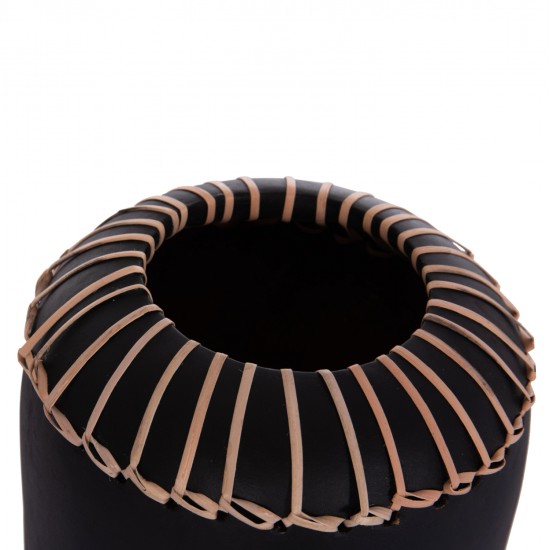 ΕΠΙΤΡΑΠΕΖΙΟ ΔΙΑΚΟΣΜΗΤΙΚΟ ΒΑΖΟ LENNOX HM4675.01S TΕΡΑΚΟΤΑ ΣΕ ΜΑΥΡΟ--Φ18x33Υεκ.